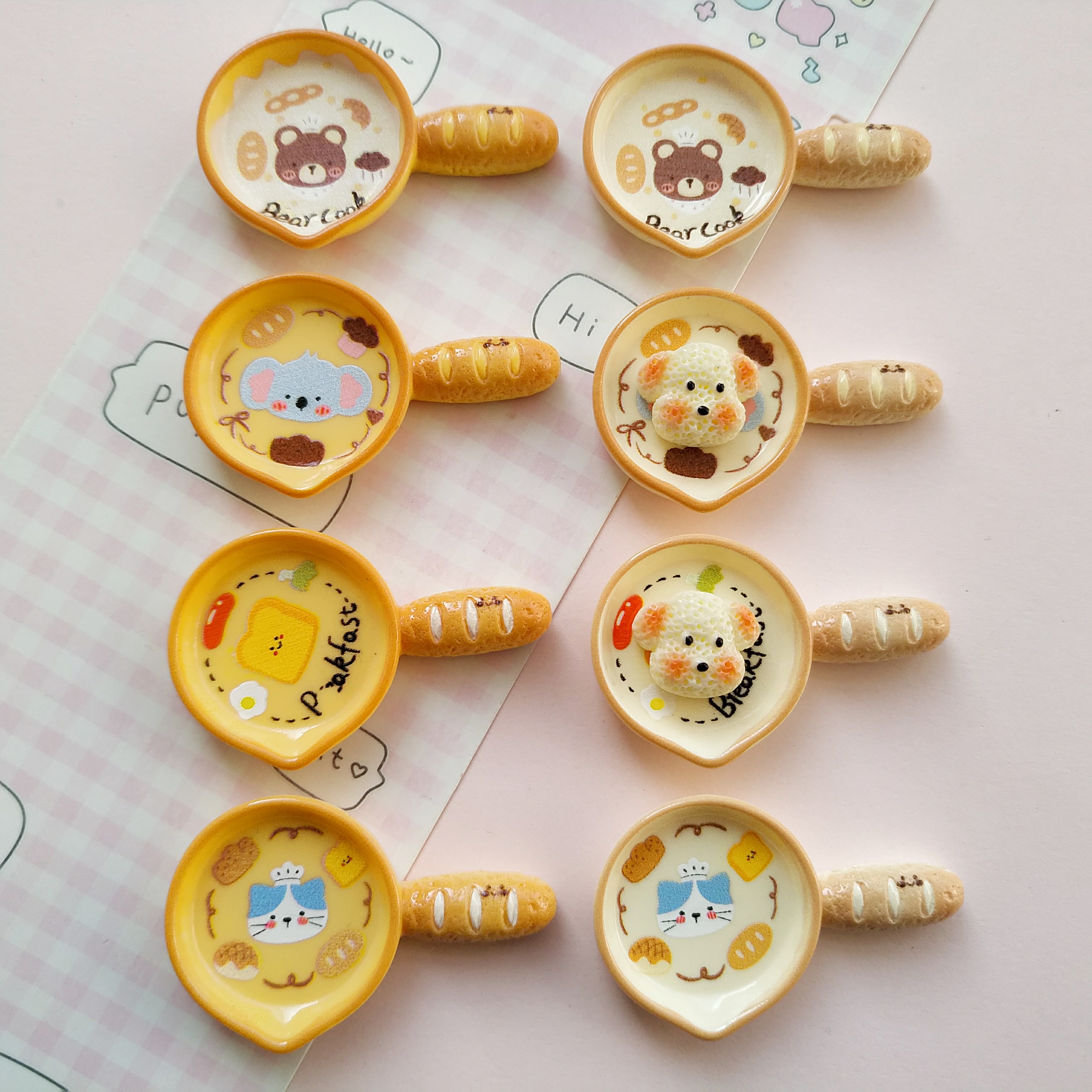 微缩仿真面包平底锅食玩盘子娃屋捏捏装饰盘摆件diy手工树脂配件