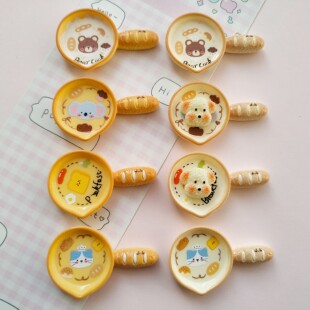 微缩仿真面包平底锅食玩盘子娃屋捏捏装饰盘摆件diy手工树脂配件