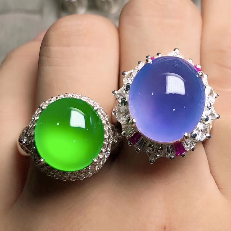 缅甸冰种戒面裸石直播精品翡翠