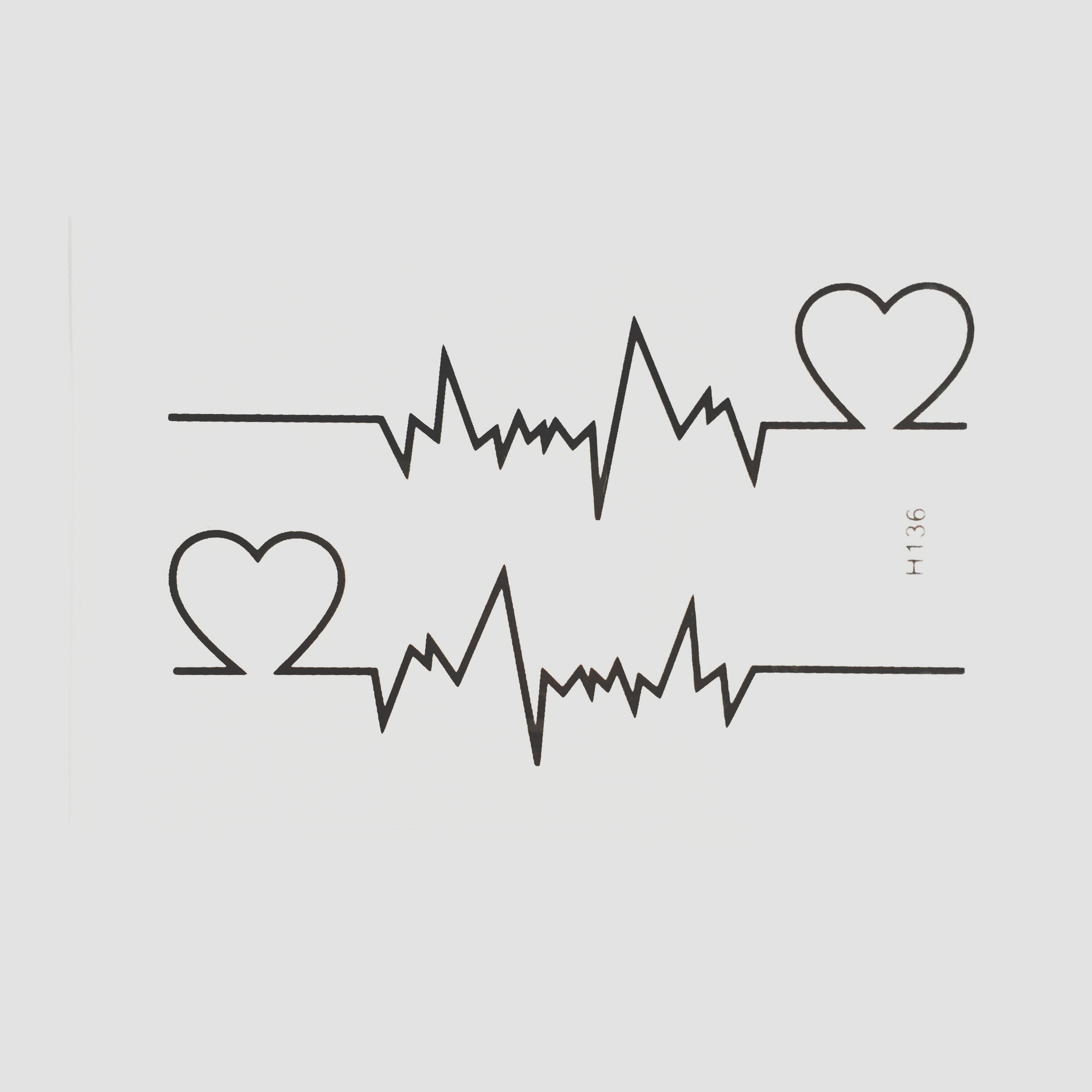 [苏橙]纹身贴防水女持久爱心仿真线条心电图韩国创意情侣清新锁骨