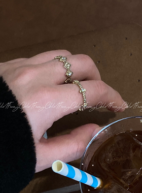 小雏菊Vintage复古咖啡金2026年新款戒指Fanxy叠带ins风开口戒