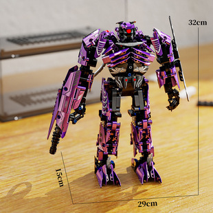 泰高乐T2097变形系列震荡波2变机甲模型益智拼装颗粒积木玩具礼物