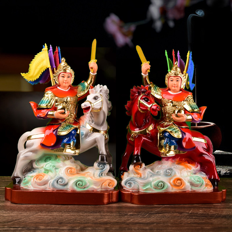 黄小跑神像仙家大报马像骑马将军家用居家供奉树脂摆件二灵童佛像