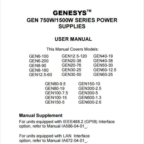 TDK GEN6N8N12N20N30N40N50N60N80N100N150N300 GEN 750W/