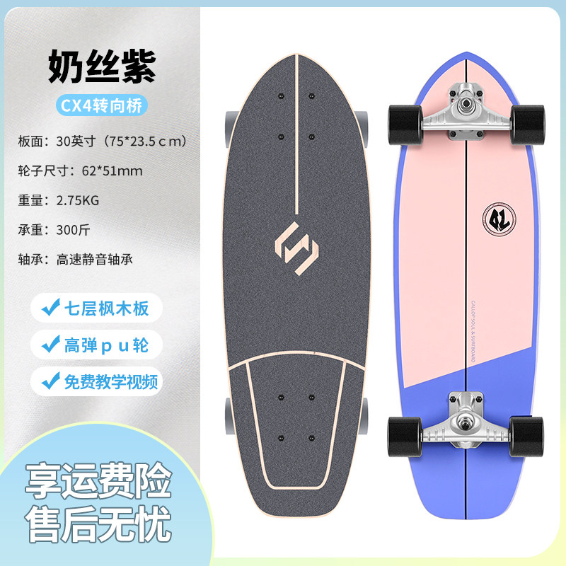 一豹陆地冲浪板训练滑雪专业滑板初学者儿童成人青少年代步枫木板