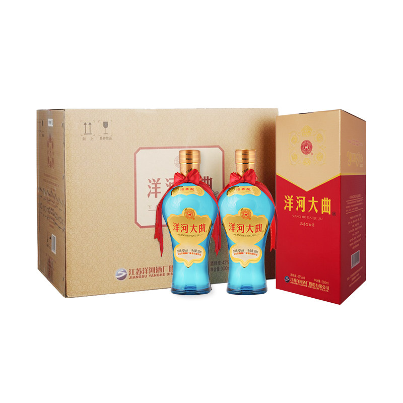 洋河大曲新天蓝42度500ml*6瓶整箱装 白酒 官方自营旗舰店