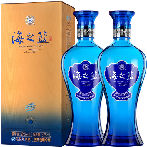 洋河海之蓝2018版52度375mL*2瓶