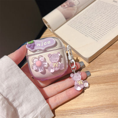 漫步者TO-U3Plus耳机套适用EDIFIER卡通防摔软壳冇心联名款EDF280025花再tou3真无线蓝牙耳机透明保护套