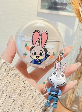 适用纽曼M79耳机套佐伴M79蓝牙耳机保护壳透明挂绳华强北蓝悦m79耳夹式耳机壳硅胶防摔卡通可爱充电仓盒创意