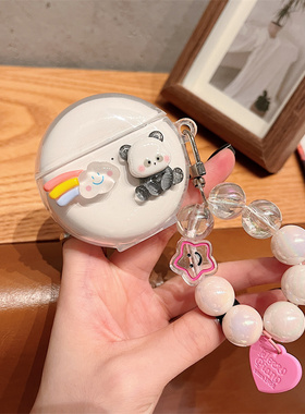 可爱糖果小熊适用OPPO EncoR3耳机保护套OPPO Enco Air4 Pro无线蓝牙耳机壳创意女款链条
