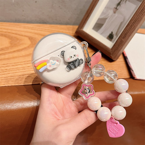 可爱糖果小熊适用OPPO EncoR3耳机保护套OPPO Enco Air4 Pro无线蓝牙耳机壳创意女款链条