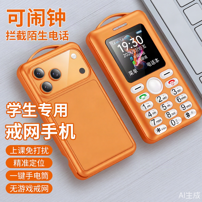 新款4G全网通儿童电话专用手机学生无游戏戒网直板按键备用机儿童初中生高中生老人机只可以打电话卡片小手机