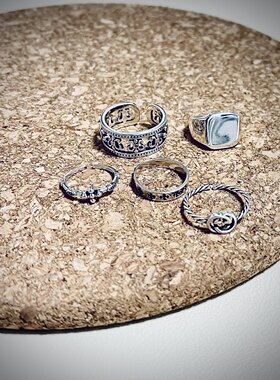 戒指复古十字架男女纯银轻奢