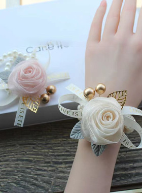 韩式唯美伴娘手腕花新娘婚礼手环姐妹团舞蹈宴会饰品
