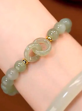 女ins小众设计爱心平安扣手串闺蜜生日礼物平安祈福