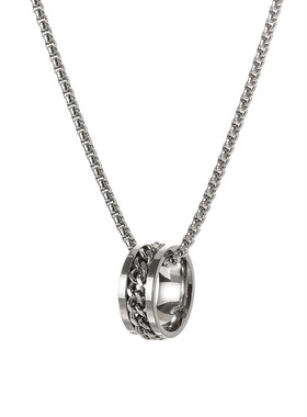 戒指项链ins冷淡风潮钛钢男款链子情侣百搭配饰女