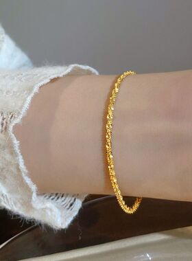 闺蜜女波光粼粼钛钢小众感素链精致防水手链