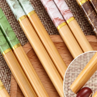 竹筷家用高档30双五色分餐家庭装 一人一筷环保防霉