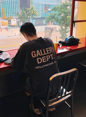 Gallery Dept字母标语印花长袖欧阳娜娜高街潮流复古情侣打底衫秋