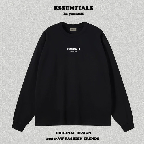 Essentials胸中小标长袖T恤宽松