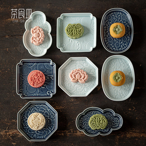 围炉煮茶茶点盘中式糕点盘点心盘