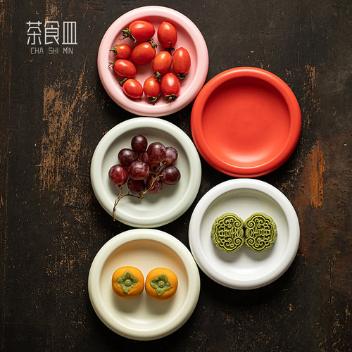 中式禅意茶点盘陶瓷点心盘水果盘