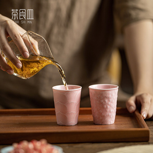 陶瓷茶杯家用喝水杯子高颜值小众可乐杯创意单杯主人杯茶具品茗杯