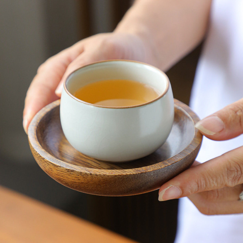 胡桃木中式茶托隔热迷你