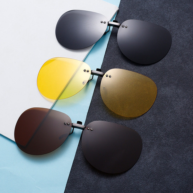 近视墨镜夹片偏光女超轻隐形蛤蟆镜夹片太阳镜男开车镜铝镁夹