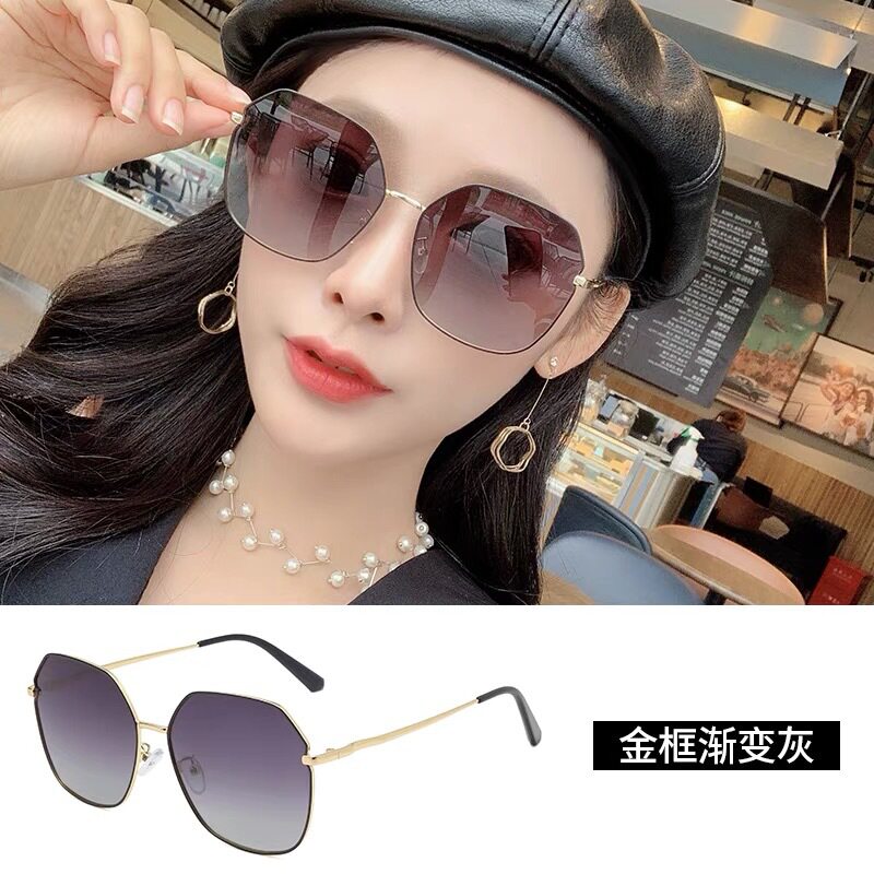 2026新款防紫外线墨镜女士圆脸时尚街拍大框显瘦偏光眼镜太阳镜女