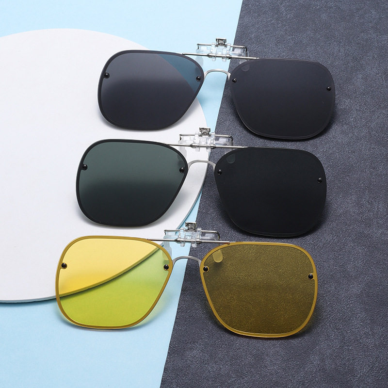 新款超轻时尚大号太阳镜夹片眼镜男女款可上翻偏光镜夹片墨镜