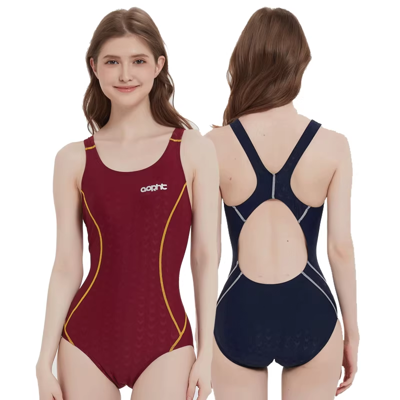 三角连体训练竞速运动泳衣