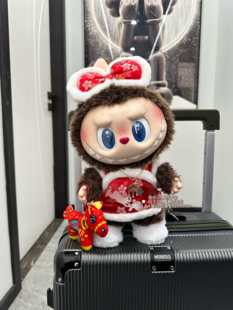 原创原版38cm国王拉布布衣服37一代黑皮衣服东北大花衣服