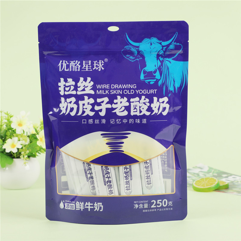 优酪星球拉丝奶皮子老酸奶250g 拉丝酸奶味奶糖果