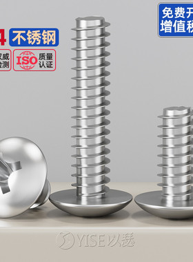 304不锈钢十字大扁头平尾自攻螺丝蘑菇头平尾PB自攻钉M3M3.5M4M5