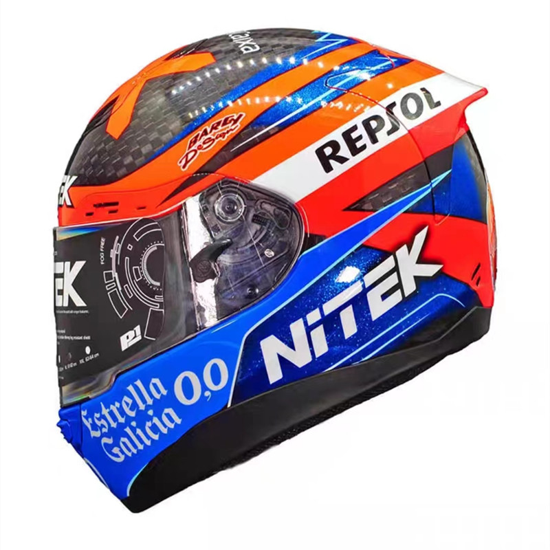 断码断色促销价 美国NITEK碳纤维摩托车头盔全盔跑盔赛盔轻量舒适