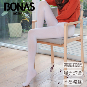 宝娜斯白色丝袜薄款防勾丝春夏连裤袜日系成人舞蹈学生打底袜子女
