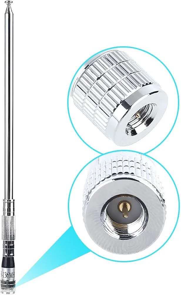 拉杆天线1米1M可扩展的118-136MHz鞭状伸缩天线SMA头信号增益