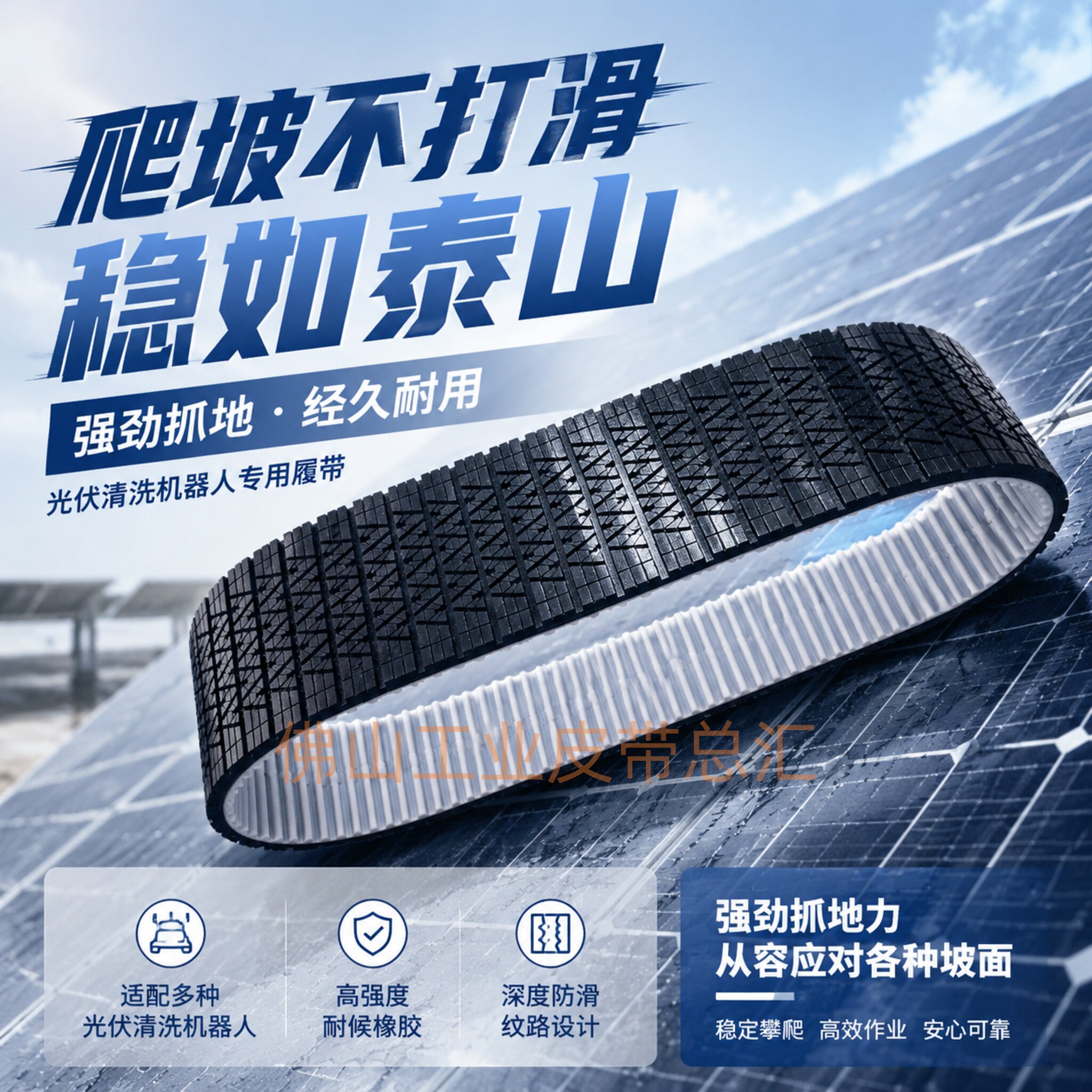 光伏清洗机器人履带防滑耐磨