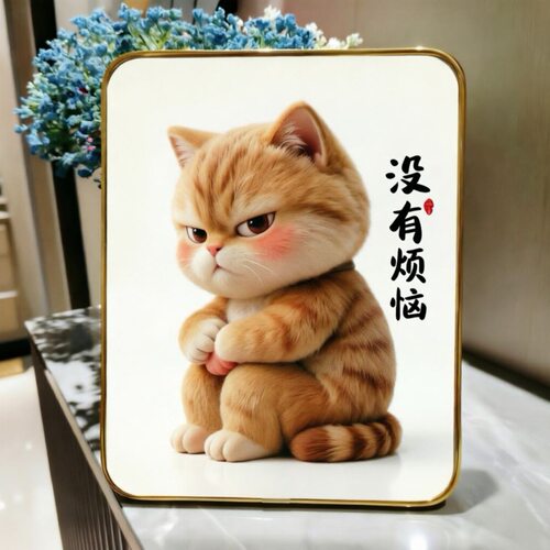喵圆园原创装饰画生气猫猫