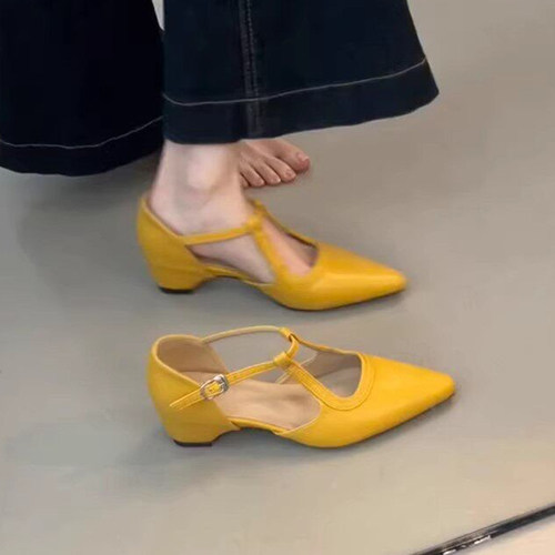 知性风尖头玛丽珍鞋女