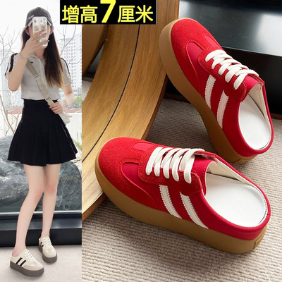 复古厚底休闲运动拖鞋