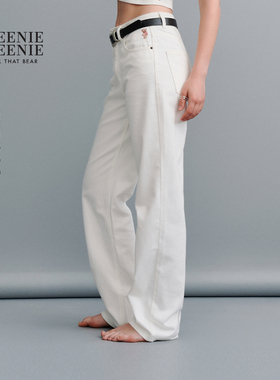 TEENIEWEENIE bearnova25秋季新款复古水洗牛仔裤个性直筒休闲裤