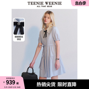 新款 TeenieWeenie小熊2024年夏季 清新连衣裙初恋裙气质蝴蝶结女士