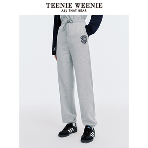 TeenieWeenie小熊女装2024春季新款宽松直筒运动短裤简约休闲卫裤