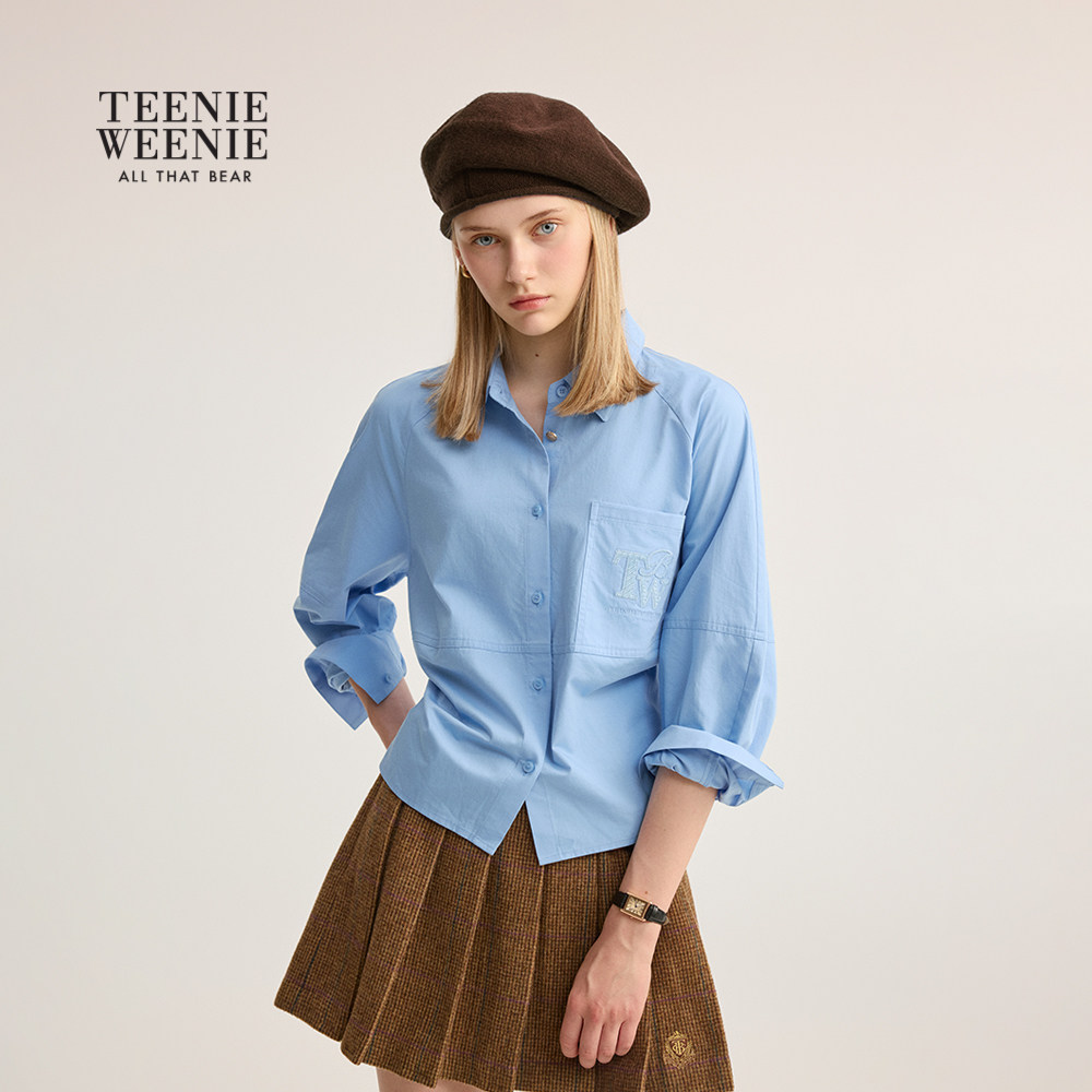 TeenieWeenie小熊女装衬衫2025秋季新款简约气质时髦