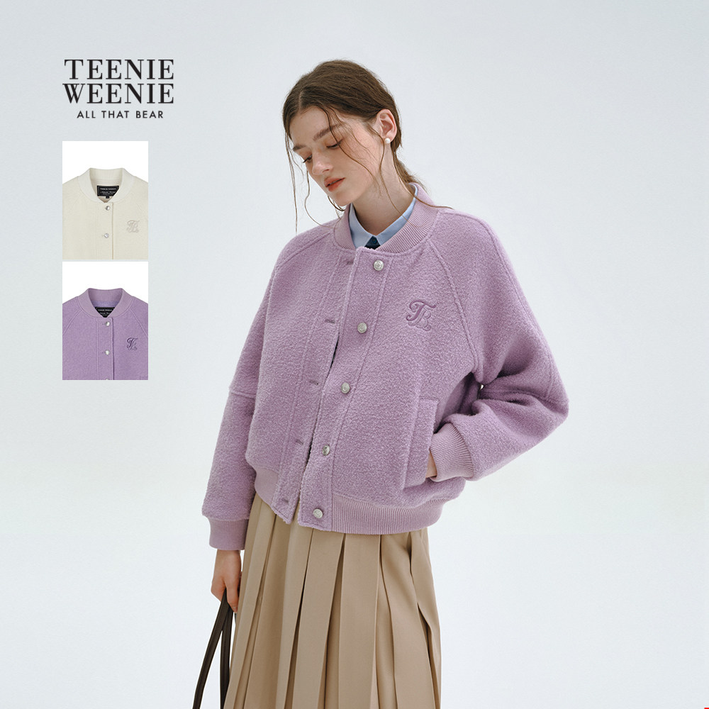 TeenieWeenie小熊女装毛呢大衣春季厚款款舒适宽松休闲棒球款外套,女装/女士精品,毛呢外套,淘宝优惠券,粉丝福利购,淘宝优惠卷
