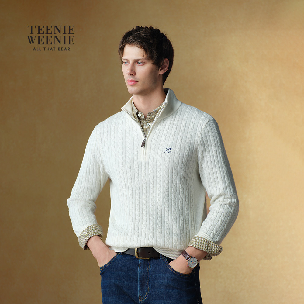 【T.W.R.C】TeenieWeenie小熊男装毛衣拉链绞花绵