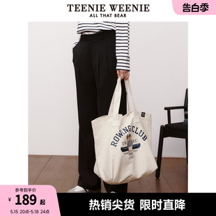 白色包 TeenieWeenie小熊夏季 简约休闲帆布包单肩包大容量女包时尚