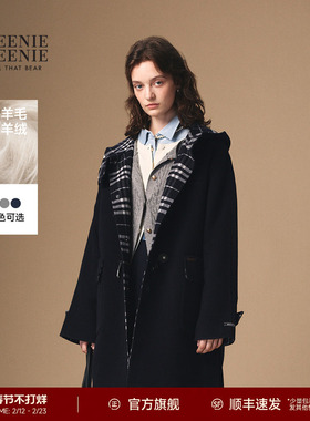 【初代千金牛角扣】TeenieWeenie小熊女装羊绒绵羊毛呢大衣冬外套